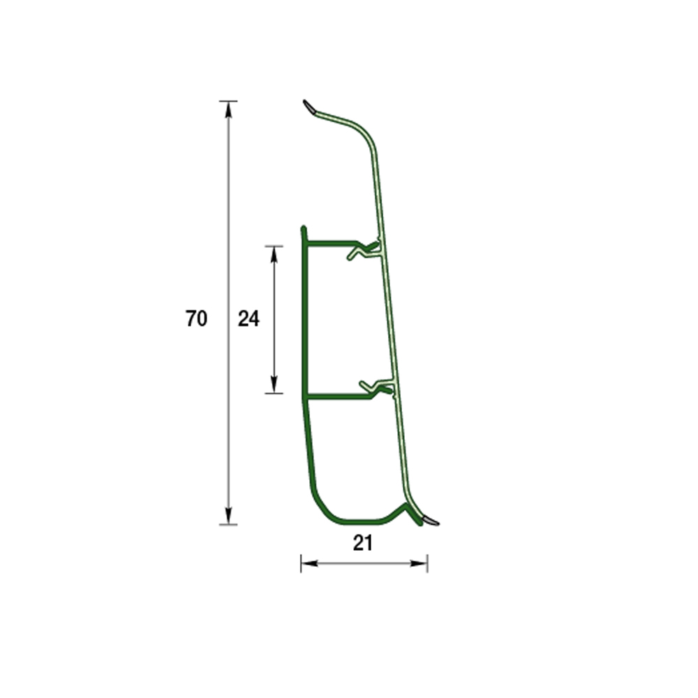Плинтус Deconika 70мм №033 Кремово-белый