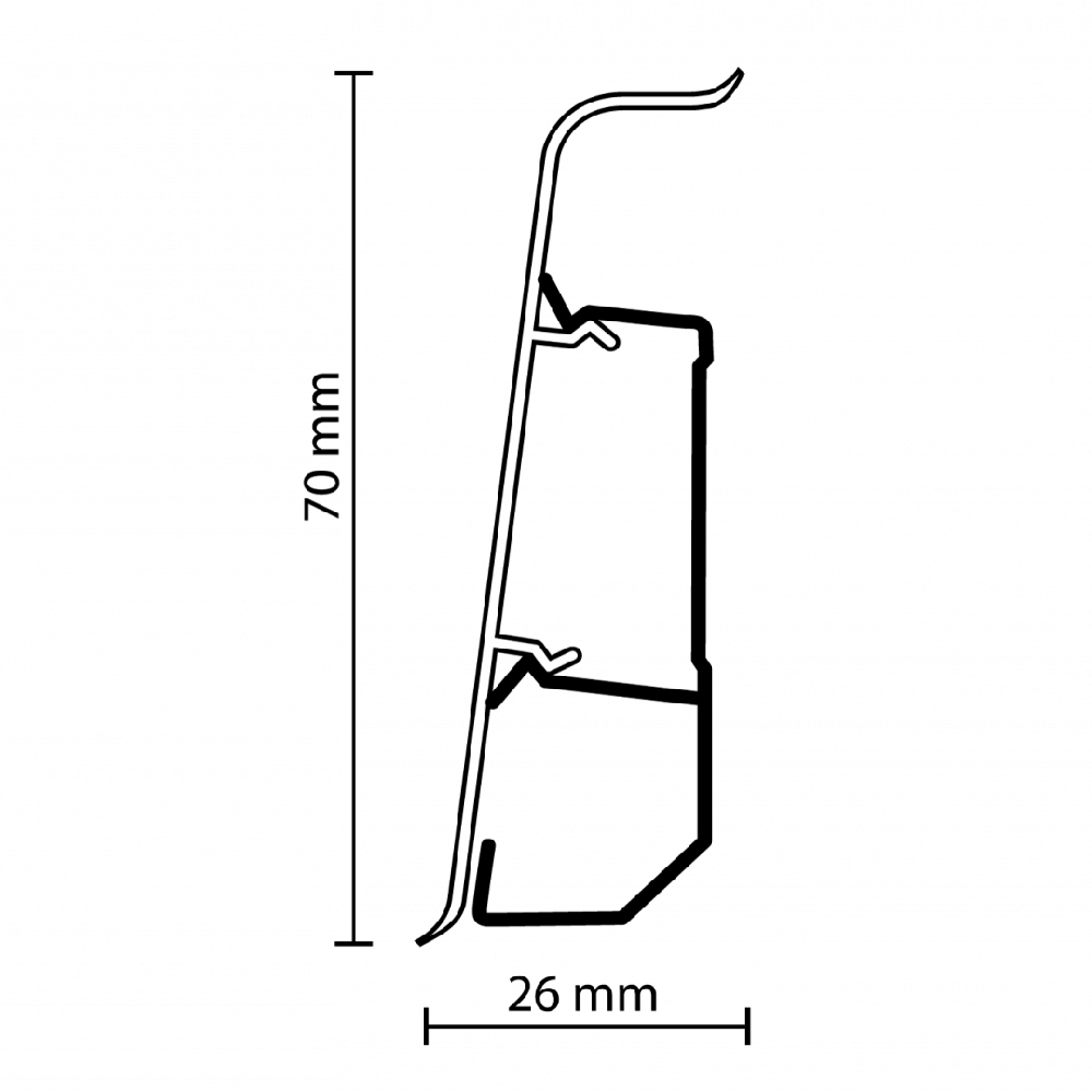 Плинтус Indo 70мм №19 Дуб Онтарио