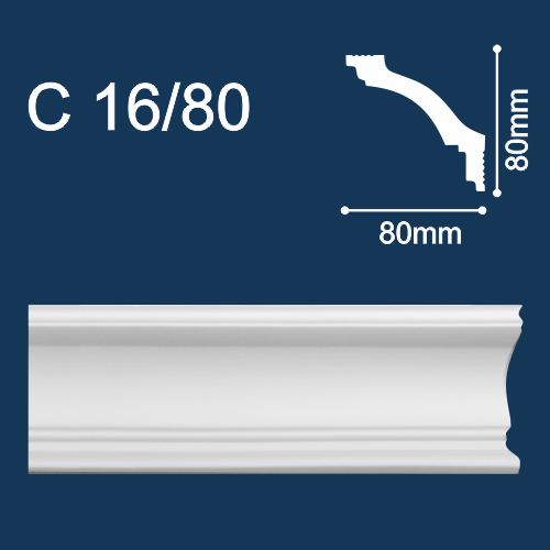 Плинтус потолочный С16/80 2м