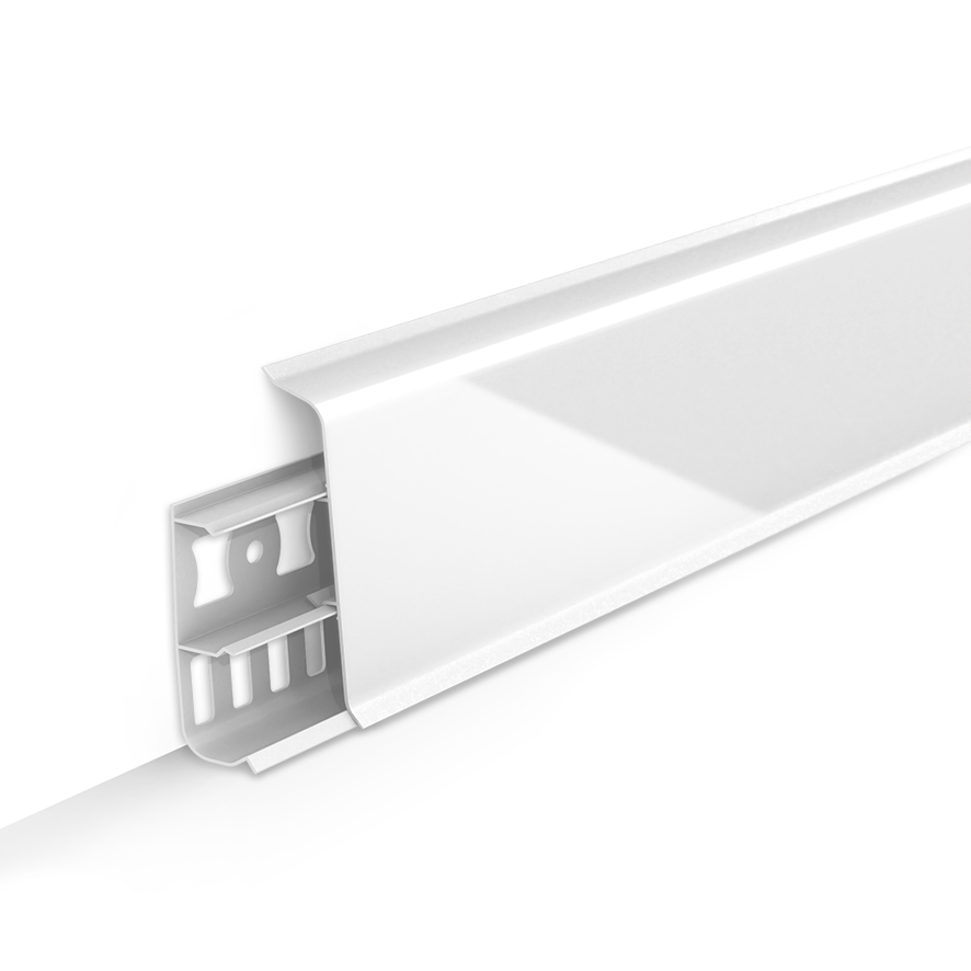 Плинтус Deconika 70мм №001-G Белый глянцевый