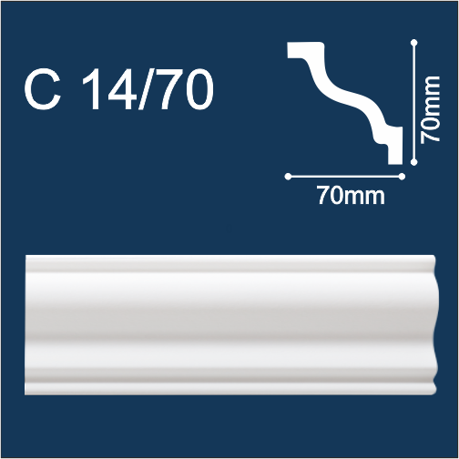Плинтус потолочный С14/70 2м