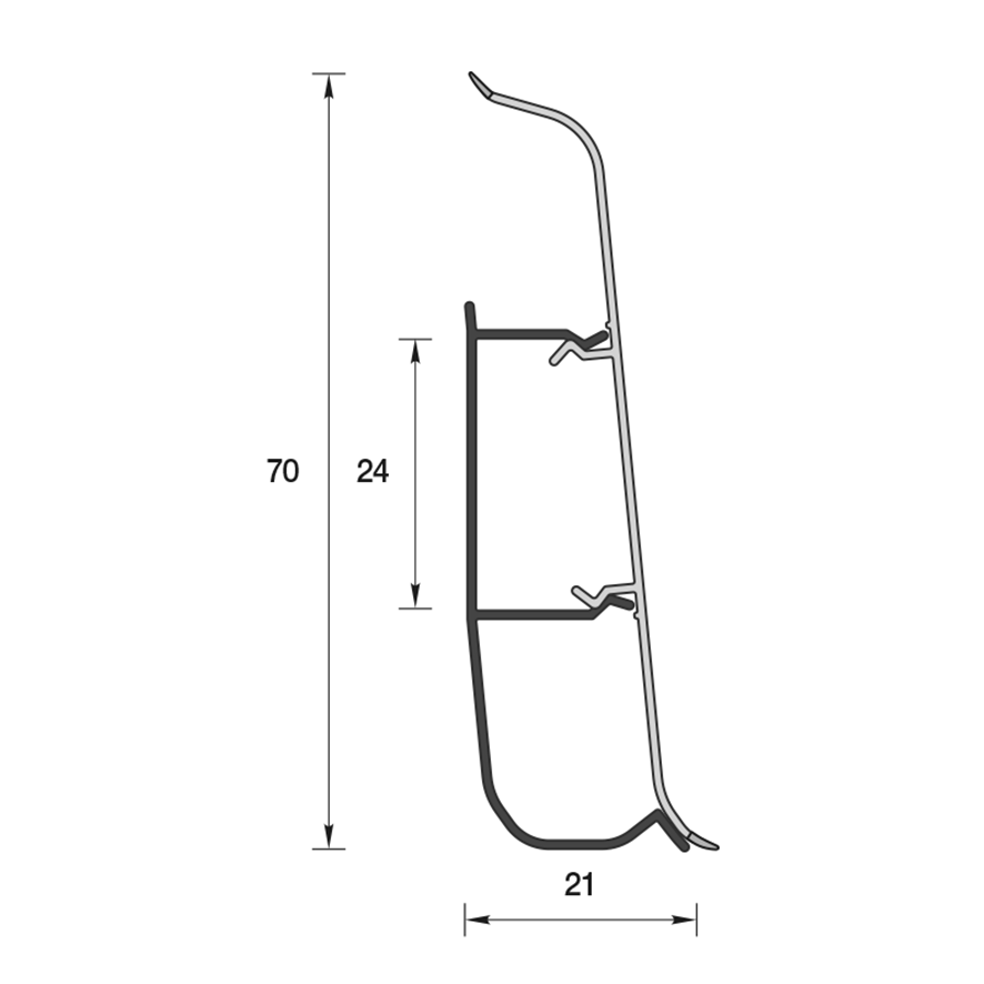 Плинтус Deconika 70мм №211 Дуб рустик